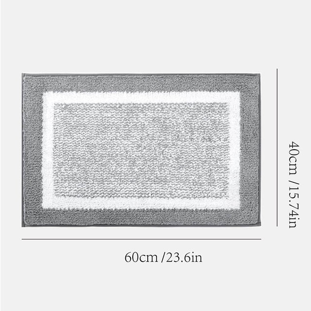 Alfombra de baño de Microfibra Suave, Alfombra de Ducha Absorbente Lavable a máquina, Gris, 40 x 60 cm