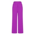thumbnail image 4 of Womens Loose Fit Pants 2025 Summer Beach Long Palazzo Pants Wide Leg Pants Loose Fit Yoga Soft Trousers with Pockets Purple,M, 4 of 6
