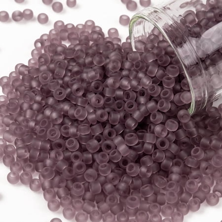 TOHO 8/0 Round Beads Japanese Seed Beads (6F) Transparent Frost Light Amethyst 3mm Hole: 1mm 222pcs/10g