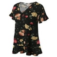 thumbnail image 2 of Doublju Women's Short Sleeves Flare Tunic Tops for Leggings Flowy Shirt with Plus Size, 2 of 3