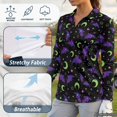 thumbnail image 6 of Jeiento Moisture Wicking Women's Golf Shirts, Moon Bat Gym Workout Tops, Long Sleeve V Neck Quick Dry Sun Protection Tennis Shirt for Workout Training Daily Wear, 6 of 7
