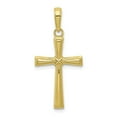 thumbnail image 1 of FB Jewels 10K Yellow Gold Diamond-Cut X Cross Pendant, 1 of 3