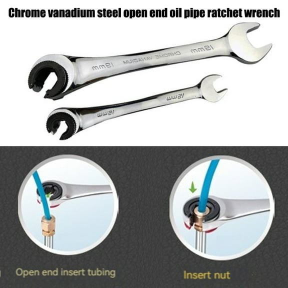 8mm-19mm Tubing Ratchet Wrench Tubing Ratchet Wrench Double Spanners Tools Oil Wrench Open end ratchet wrench