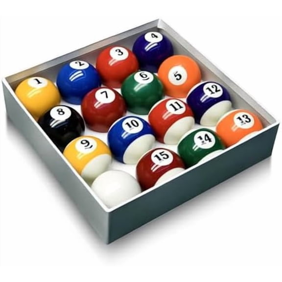 Billiard Balls Set 2-1/4" Regulation Size Pool Table Balls for Replacement (16 Resin Balls)
