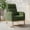 Green-Corduroy, variant on Nursery Rocking Chair with Footrest,Upholstered Glider Rocker with Side Pocket, USB Charging Port & Wood Legs, High Back Nursing Chair for Living Room & Bedroom
