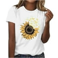 thumbnail image 1 of Fiudx Ofertas Flash Del Día Solo En Línea Camiseta Estampada de Manga Corta con Cuello Redondo Informal para Mujer, 1 of 2
