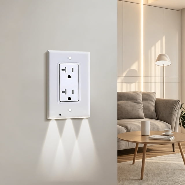 WUSUOWEI 1PC Wall Plate Night Light,GuideLight,Wall Plate,Soft Gentle Light Effect,Rectangular Hole,Handy Installation,Compact Practical Structure for Daily Home Use,Bedroom,Hallway and Rest Space
