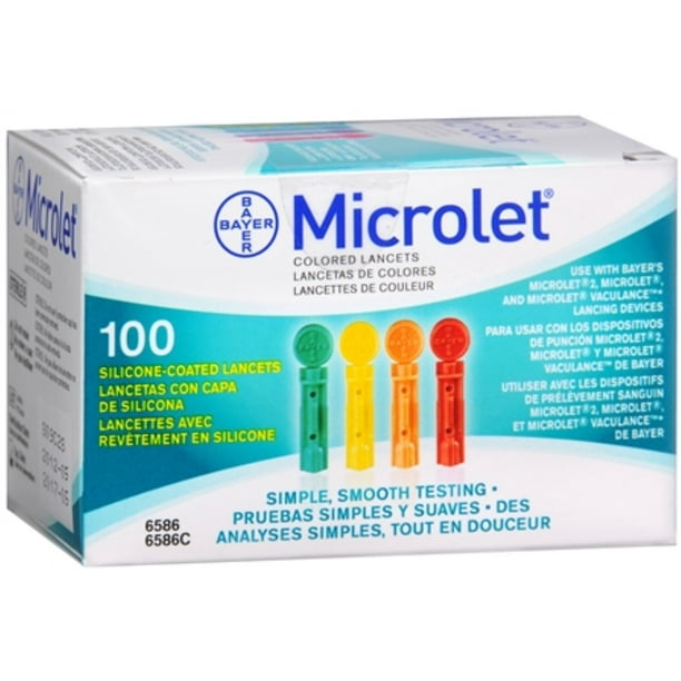 Microlet Colored Lancets 100 Each (Pack of 3)