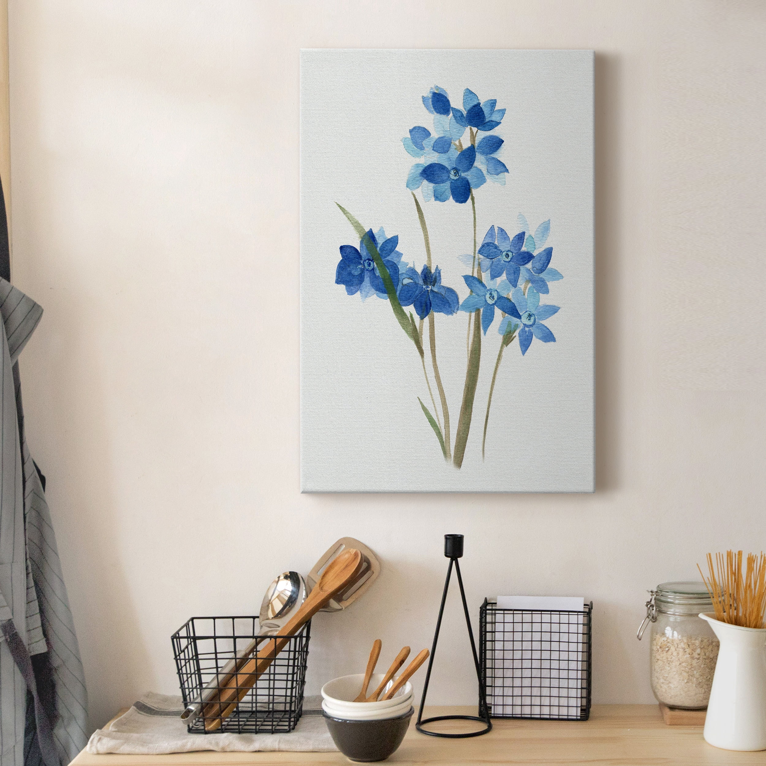 Blue Blossom Botanical I Premium Gallery Wrapped Canvas - Ready to Hang - 12 x 18