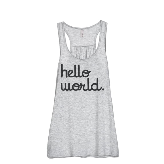 Thread Tank Hello World Women's Sleeveless Flowy Racerback Tank Top Sport Grey X-Large