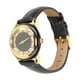 thumbnail image 4 of Reloj de pulsera para mujer, movimiento de cuarzo, espejo de cristal, reloj de pulsera de cuero PU negro, esfera de aleación, placa, reloj vintage, 4 of 14