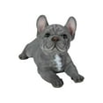 thumbnail image 1 of Estatuine Hi-Line Gift Ltd., Bulldog francés acostado, poliresina, gris y azul, 1 of 5