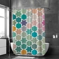 thumbnail image 2 of FREEAMG Shower Curtain,Colorful Geometric Shape Bathroom Curtain, Waterproof Fabric Shower Curtain for Bathroom Hotel Decoration, 72x72 inches, 2 of 6