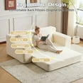 thumbnail image 2 of Hforesty Convertible Folding Sofa Bed for Living Room,Sleeper boneless cloud Couch with pullout bed and Pillows Foldable Floor Chair ,loveseat Lounge Sofa for bedroom,corduroy(WHITE), 2 of 7