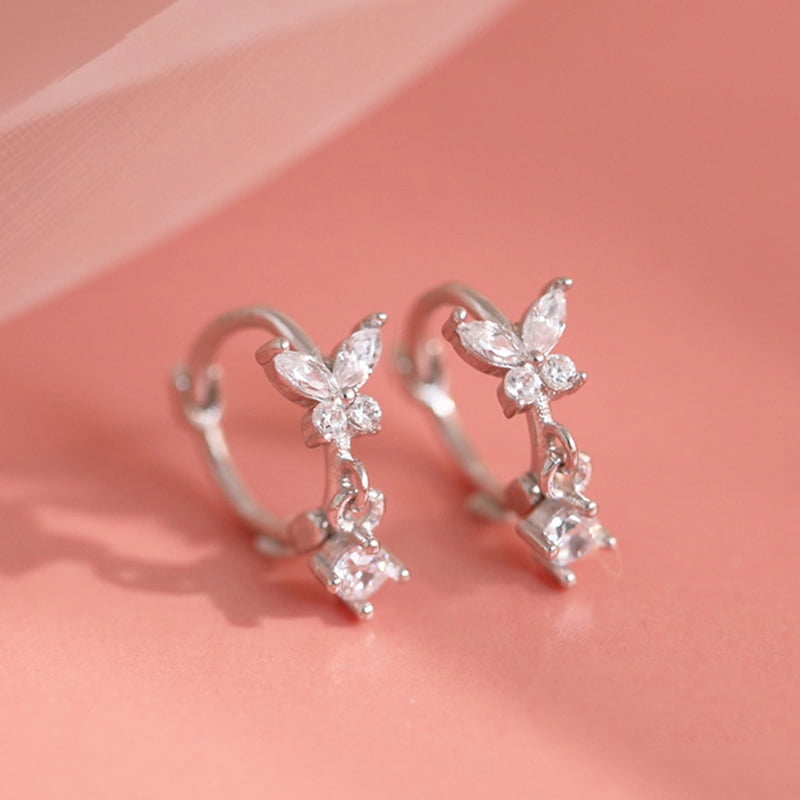 Colorful Butterfly Stud Earrings Austrian Crystal 18k White Gold Plated Jewelry Colorful Butterfly Stud Earrings Austrian Crystal 18k White Gold Plated Jewelry