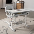 thumbnail image 3 of VIVO Height Adjustable Childrens Desk & Chair Kids Interactive Work Station Grey, 3 of 9