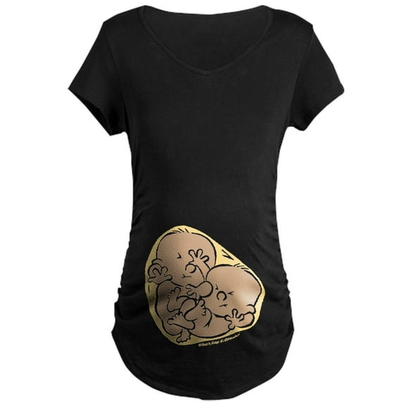 CafePress - Sneak Peek Twins Maternity Dark T Shirt - Maternity Dark T-Shirt