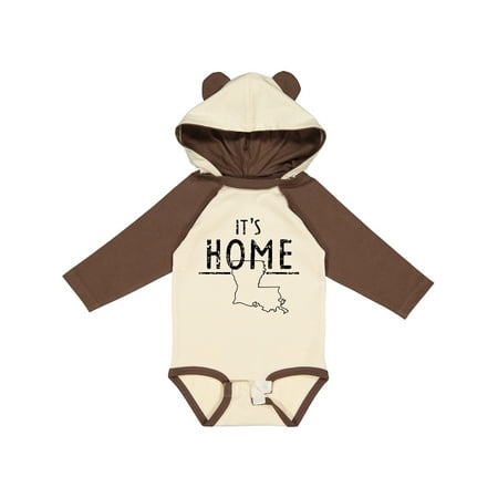 

Inktastic It s Home- State of Louisiana Outline Distressed Text Boys or Girls Long Sleeve Baby Bodysuit