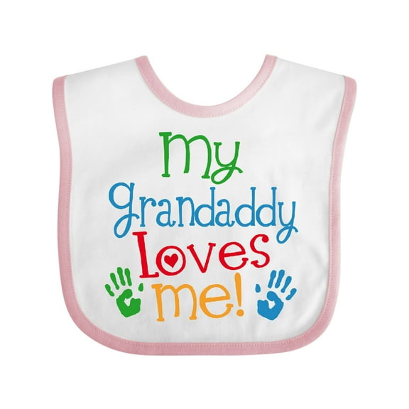 Inktastic My Grandaddy Loves Me Boys or Girls Baby Bib