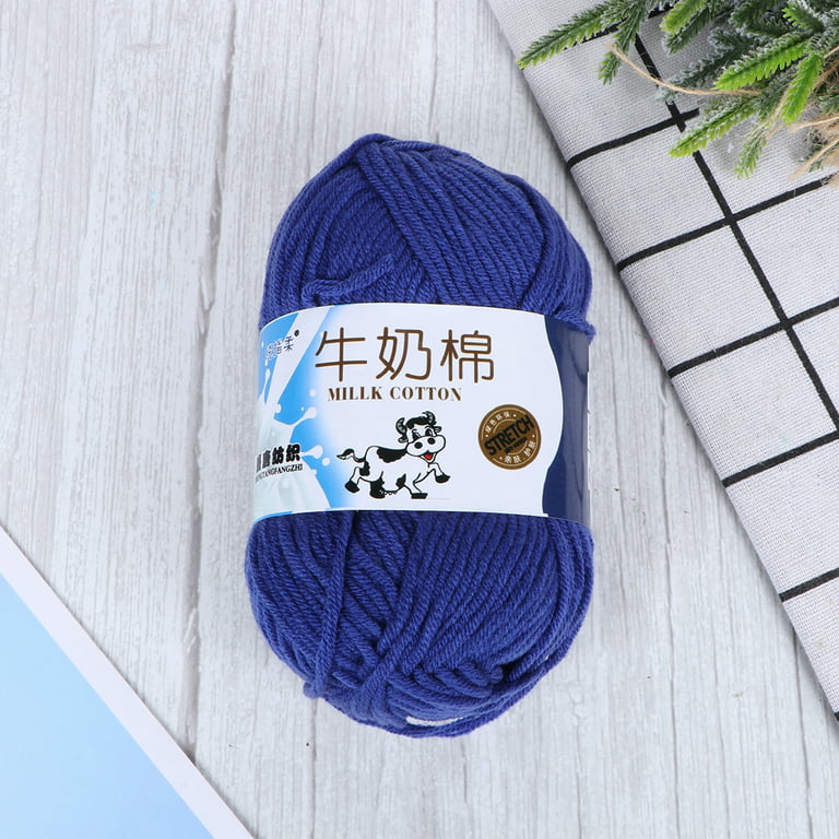 50g Milk Cotton Yarn Cotton Chunky Hand-woven Crochet Knitting Wool Yarn  Warm Yarn for Sweaters Hats Scarves DIY (Blueviolet) 