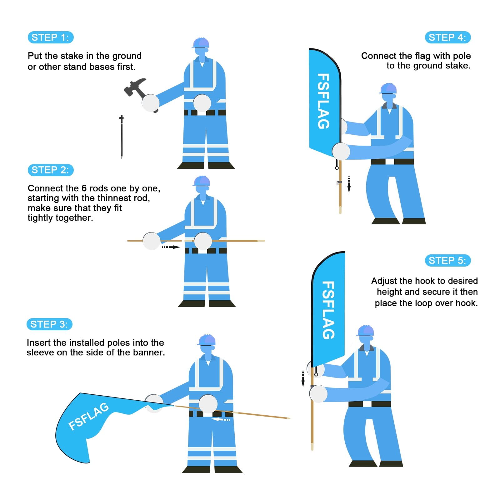 QSUM 100% Hand Car Wash Feather Flag with Flag Pole Kit and Ground Spike, 8.2FT 100% Hand Car Wash Windless Flag Banner Sign Business for Outdoor Advertising Sign Decoration Display