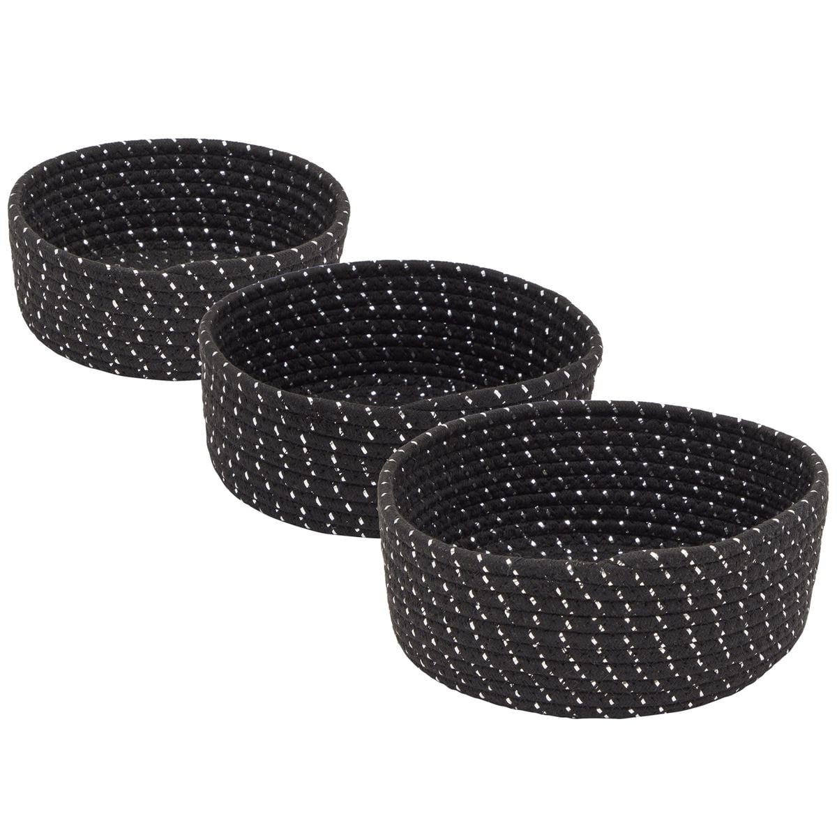 Collapsi 3-Pack Cotton Rope Baskets Decorative Hampers Details about   Woven Storage Baskets 