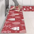 thumbnail image 2 of Kitchen Rugs Sets Of 2,Red Christmas Village Pattern Anti Fatigue Kitchen Mat Rugs Non Slip Washable,Decorative Kitchen Floor Mats for Kitchen,Sink,Laundry,17"X47", 2 of 5