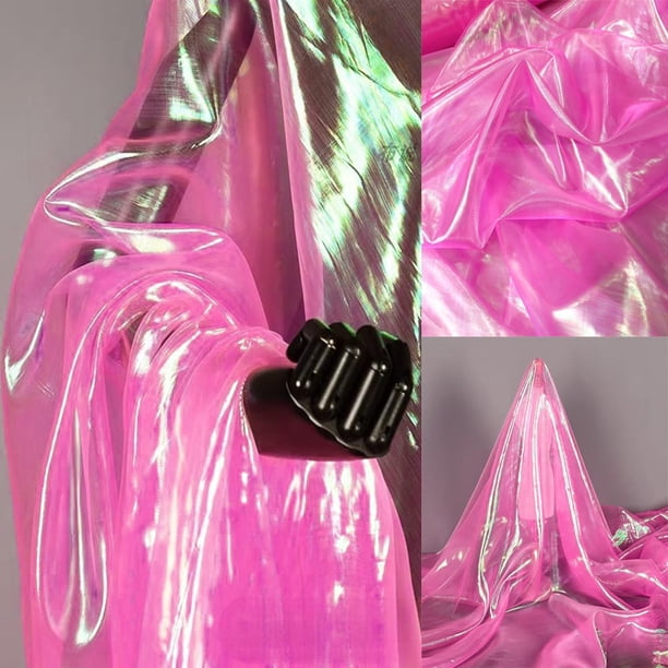 Tela Qidekjjt de organza iridiscente rosa intenso de 3 m de ancho para Halloween