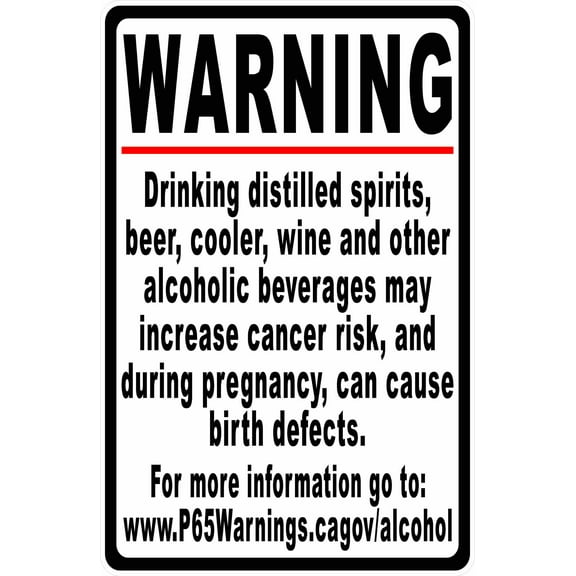 California Prop 65 Alcohol Warning Sign