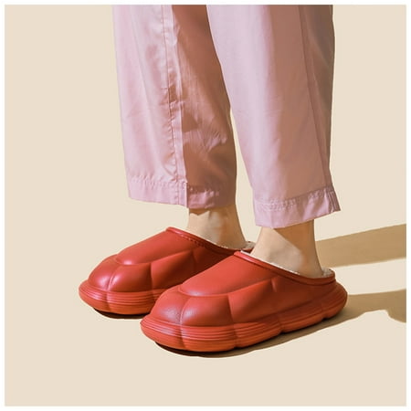 

Warm Lining Thick Cotton Shoes For Men Women Comfortable Foam Comfortable Foam 37 Red