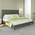thumbnail image 5 of LUXOAK Queen Size Upholstered Bed Frame with 47.3" High Adjustable Headboard & Wooden Slats, Grey, 5 of 6
