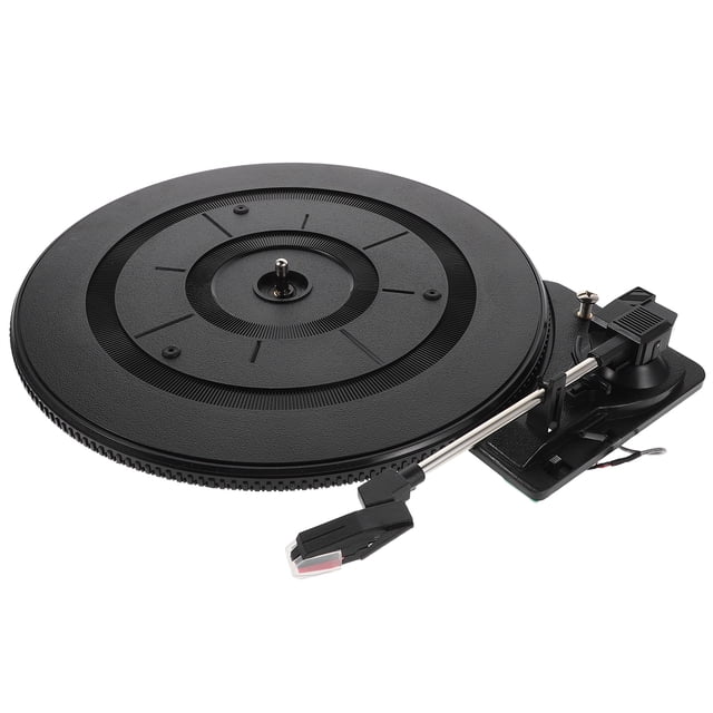 HAMPPLIES Small Gramophone Movement Record Player Retro Vinyl Player Black Plastic Clear Sound For Music Listeners 1Pack