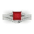 thumbnail image 2 of Clara Pucci 14K White Gold 3.4 Simulated Tourmaline Engraveable Engagement Ring + Wedding Band Set, 2 of 7