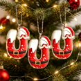 thumbnail image 4 of Luoshdecor Christmas Tree Ornaments Initial,Personalized Santa Claus Style Alphabet Pendant Decorations,Suitable for Xmas Gift Giving,(U), 4 of 6