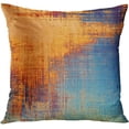 thumbnail image 4 of Vintage Abstract Pillow Covers Set of 4 16x16 Inches Blue and Orange Messy Rust Painting Decorative Pillow Cases for Standard Square Home Decor Bring Retro Vibes Indoors, 4 of 6