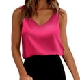 thumbnail image 2 of WCJM Basic Cami Tank Tops for Womens Women's Tanks and Camis Womens Silk Satin Tank Tops V Neck Casual Solid Sleeveless Camisole Blouses Summer Basic Work Shirt, 2 of 7