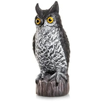 BIRD BLINDER Owl Decoy (16.5 Inch Tall) - Natural Enemy Bird Deterrent and Garden Protector - Fake Owl Decoys to Scare Birds Away - Perfect Scarecrow for Outdoors or Indoors