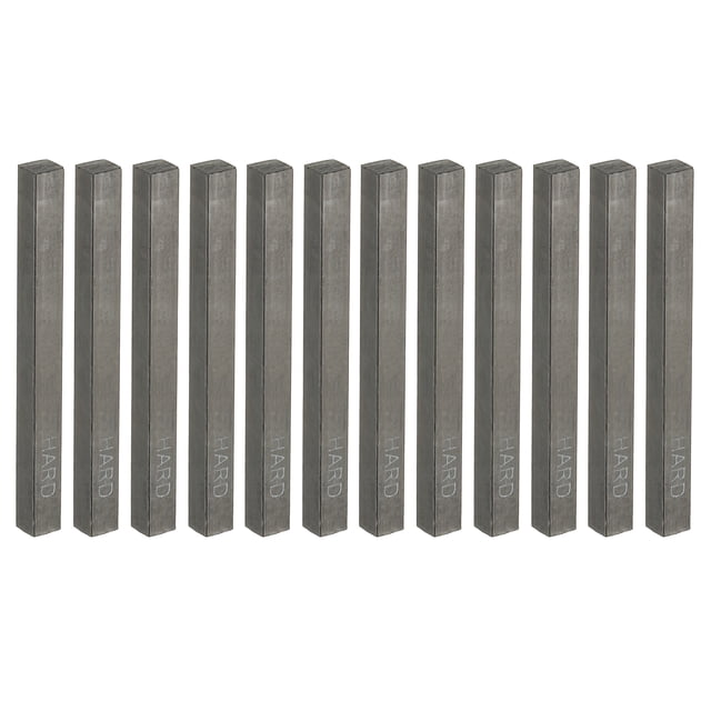 Uxcell Lápices de Carbón Comprimido, Paquete de 12 Suministros de Arte de Grado Duro, Lápiz Cuadrado para Dibujo, Negro