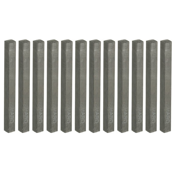 Uxcell Lápices de Carbón Comprimido, Paquete de 12 Suministros de Arte de Grado Duro, Lápiz Cuadrado para Dibujo, Negro