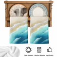 thumbnail image 5 of Teal Ombre Ocean Kitchen Towels Set of 1, Summer Beach Coastal Waves Gradient Absorbent Dish Towels for Kitchen, Microfiber Hand Towel, Quick Drying Tea Towel for Cleaning Decorative Dishcloths, 5 of 7