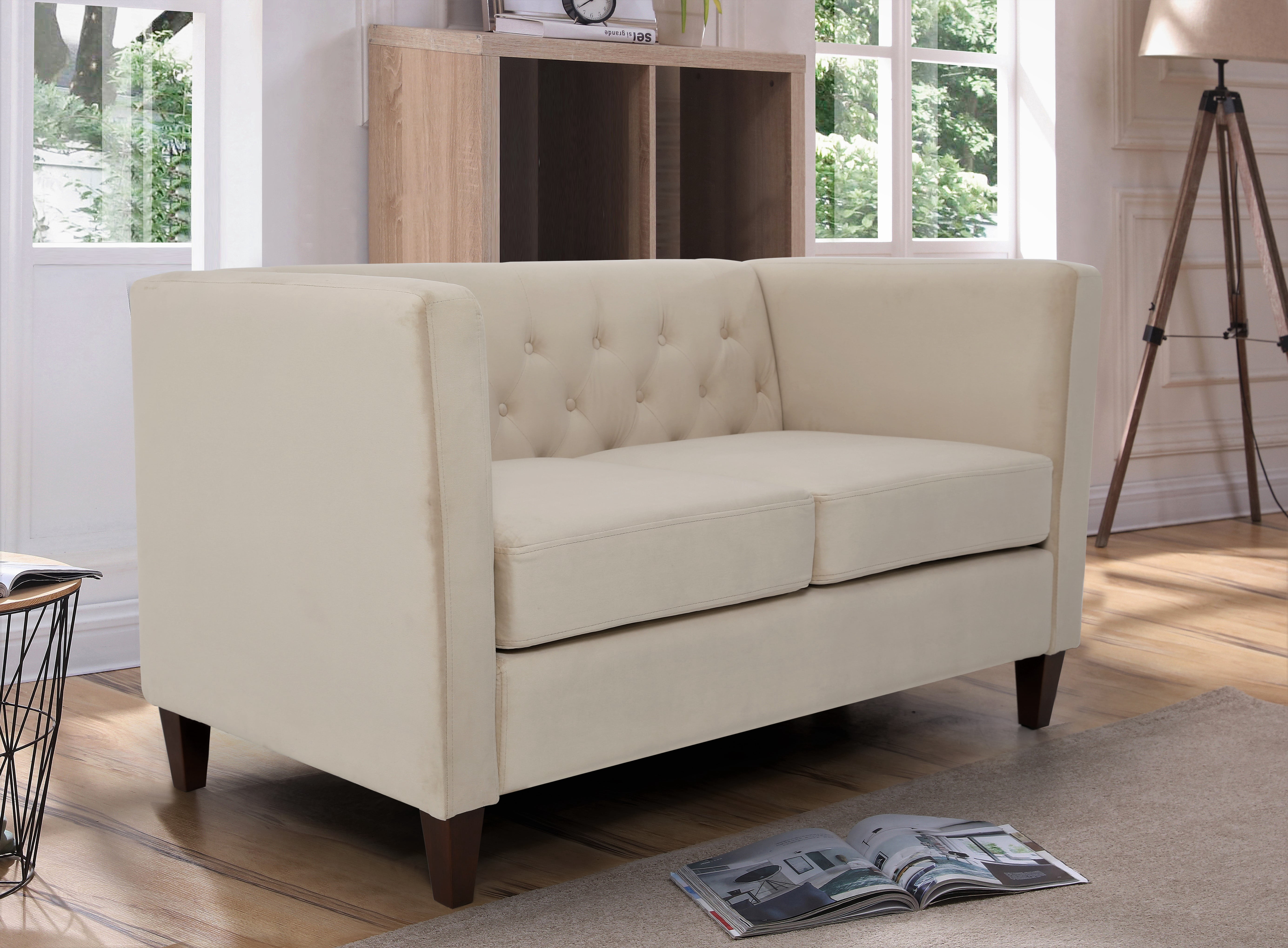 Uspridefurniture Mid-Century Lisette Velvet 2PCS Living Room Set