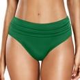 thumbnail image 1 of Women Plus Size High Waist Bikini Bottoms Nylon Spandex Ruched Full Coverage Beach Sports Swimwear, 1 of 5
