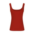 thumbnail image 6 of Rigardu tank top for women Plus Size Going Out Tops for Women Ribbed Tank Tops Sleeveless Slim Shirts Solid Color Undershirt womens tank tops Red + 5XL, 6 of 6