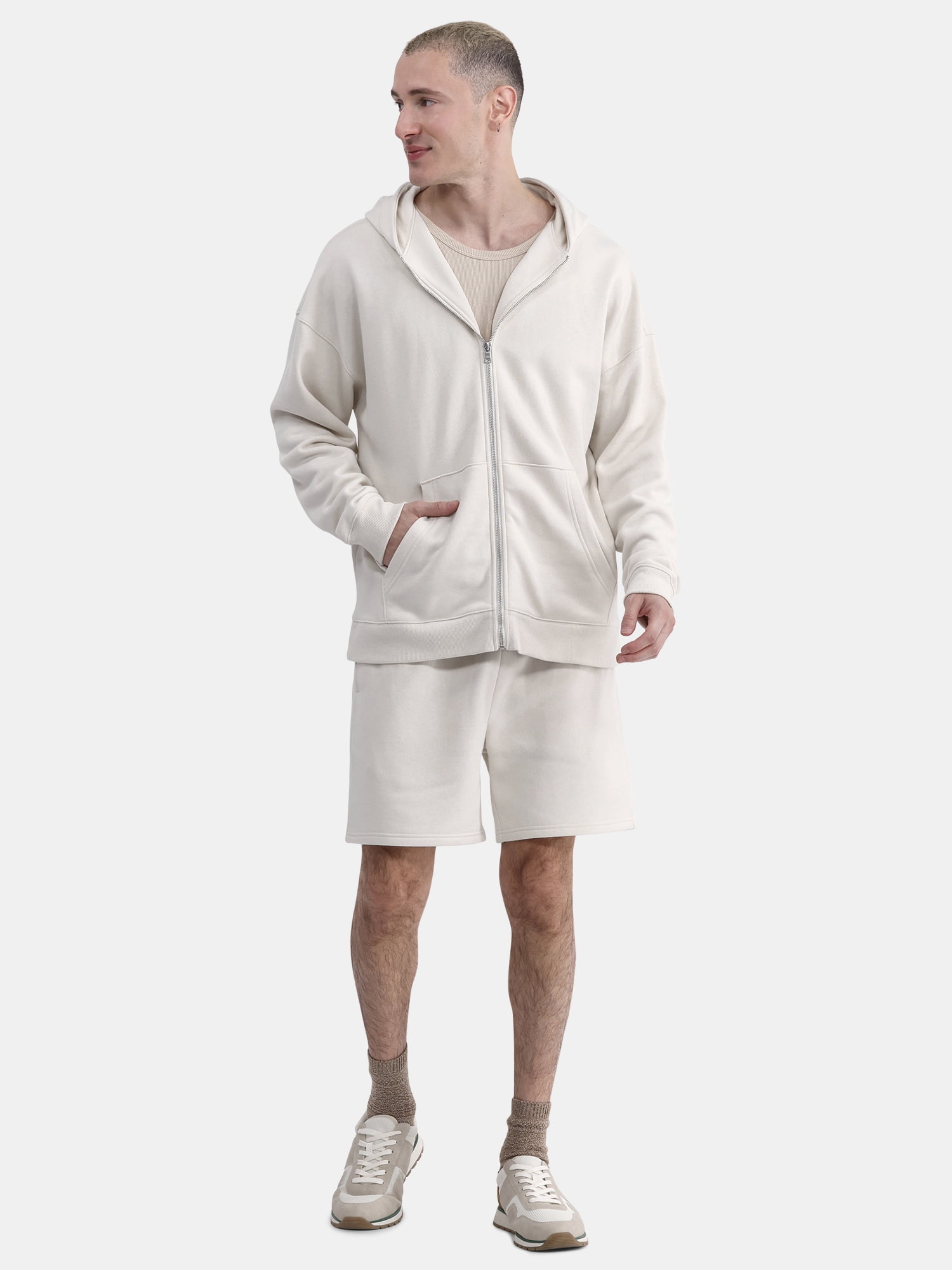 No Boundaries Soft Fleece Jogger Shorts, 6" Inseam, Men's and Big Men's