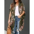 thumbnail image 4 of Sherrylily Women Floral Kimono Cardigans Short Sleeve Draped Beach Cover Up Cape, 4 of 7