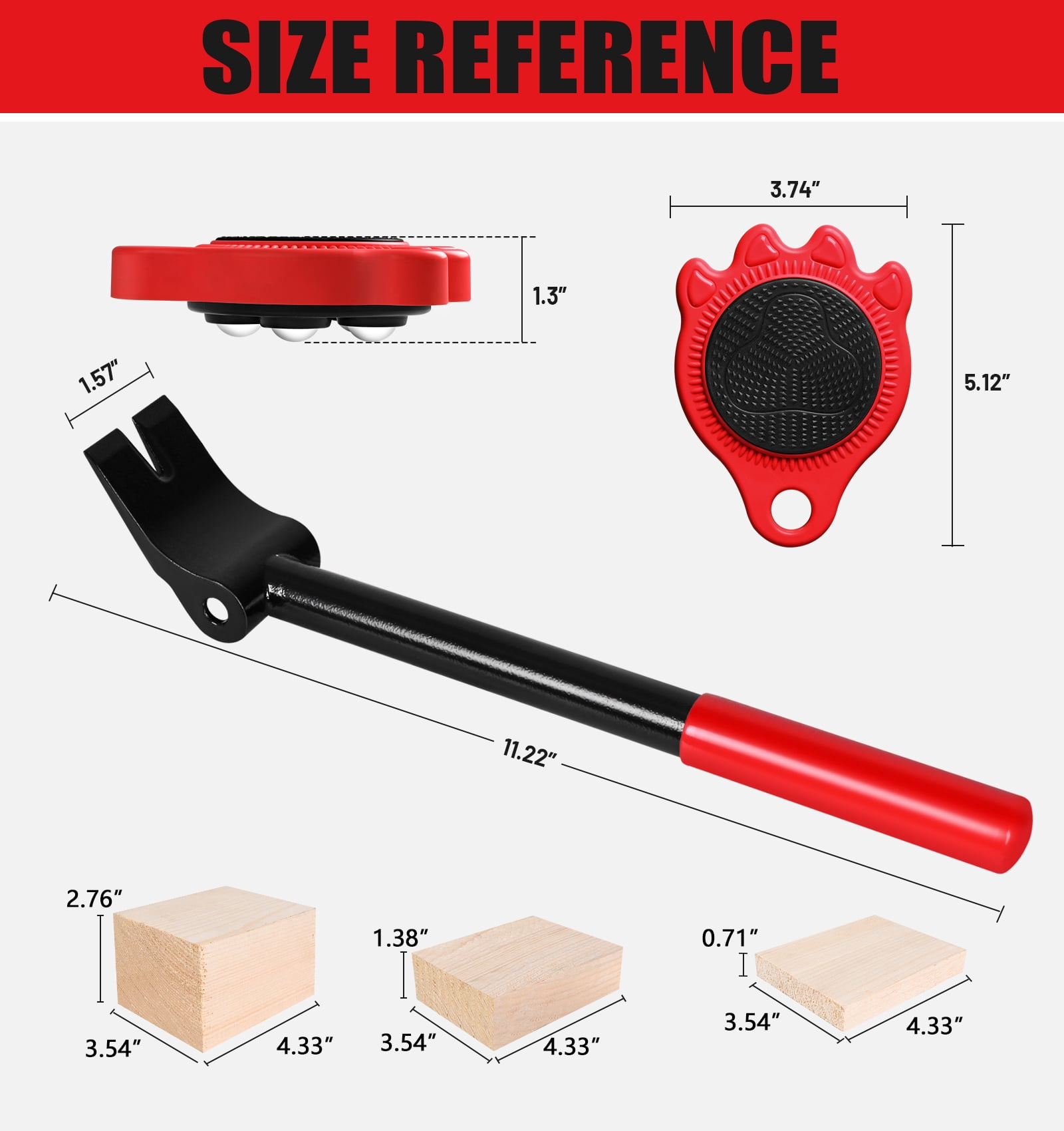 Furniture Lift Mover Tool Set - Furniture Movers Can Withstand Up to 800 Ibs, 360°Sliding Function, Furniture Lifter Have Self-Adjusting Bases， Heavy Item Furniture Moving Tool Without Falling