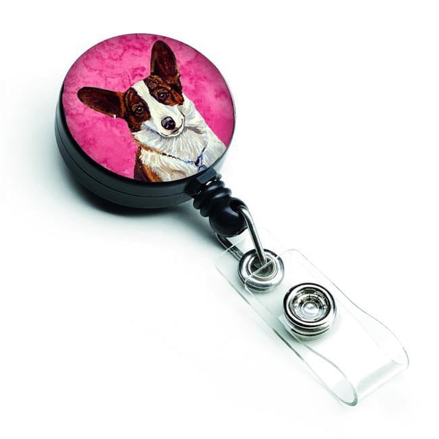 Carolines Treasures LH9378PKBR Bobine de Badge Rétractable Corgi Rose
