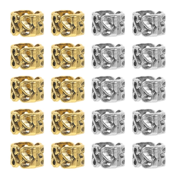 MUSEYA 20Pcs Dreadlock Hair Accessories Ethnic Style Silver Hair Cuffs for Women