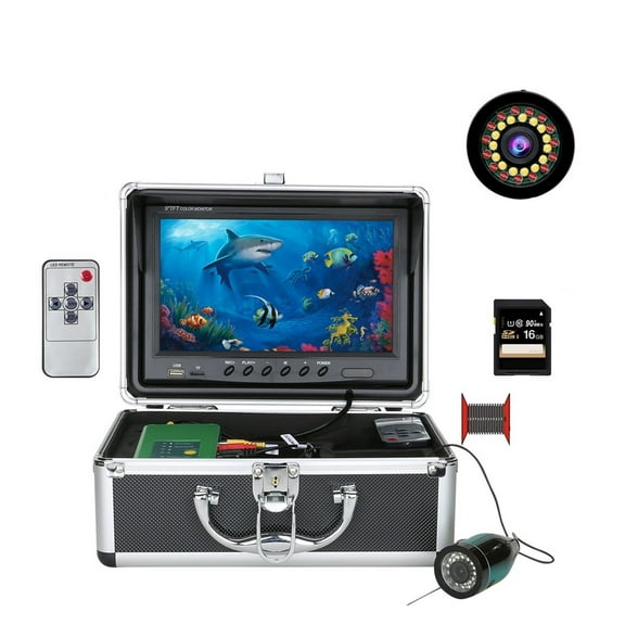 9 Inch DVR Fish Finder Underwater Fishing 1080P Camera HD 1280*720 15pcs White LEDs 15pcs Infrared Lamp 15m Camera For Fishing
--------
Waterproof Underwater Fish Finder