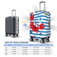 thumbnail image 6 of Easygdp Red Funny Crab on Blue Stripe Print Elastic and Washable Suitcase Protective Cover with Hidden Zipper Fits 18-32 inch Luggage -X-Large, 6 of 9